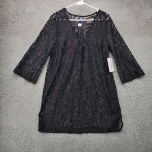 Swimsuits For All Cover Up Womens 14/16 Black Lace NWT